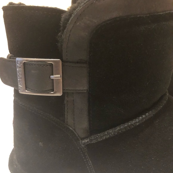 BearPaw Black Leather Suede Winter Boots - Picture 5 of 10